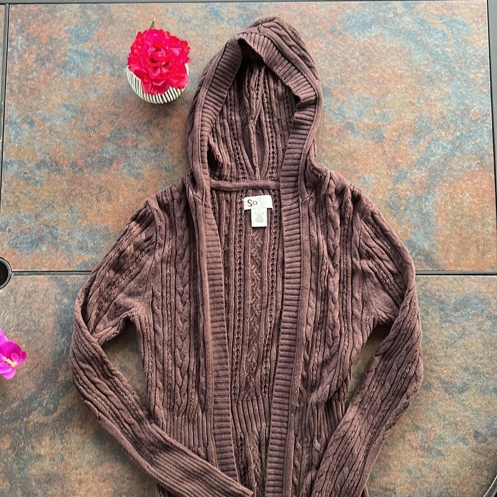 long brown cardigan